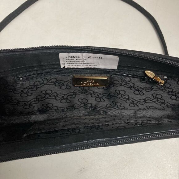 J. RENEE’ Women’s Studded Crossbody Black Suede 4.75X13 - Picture 6 of 10